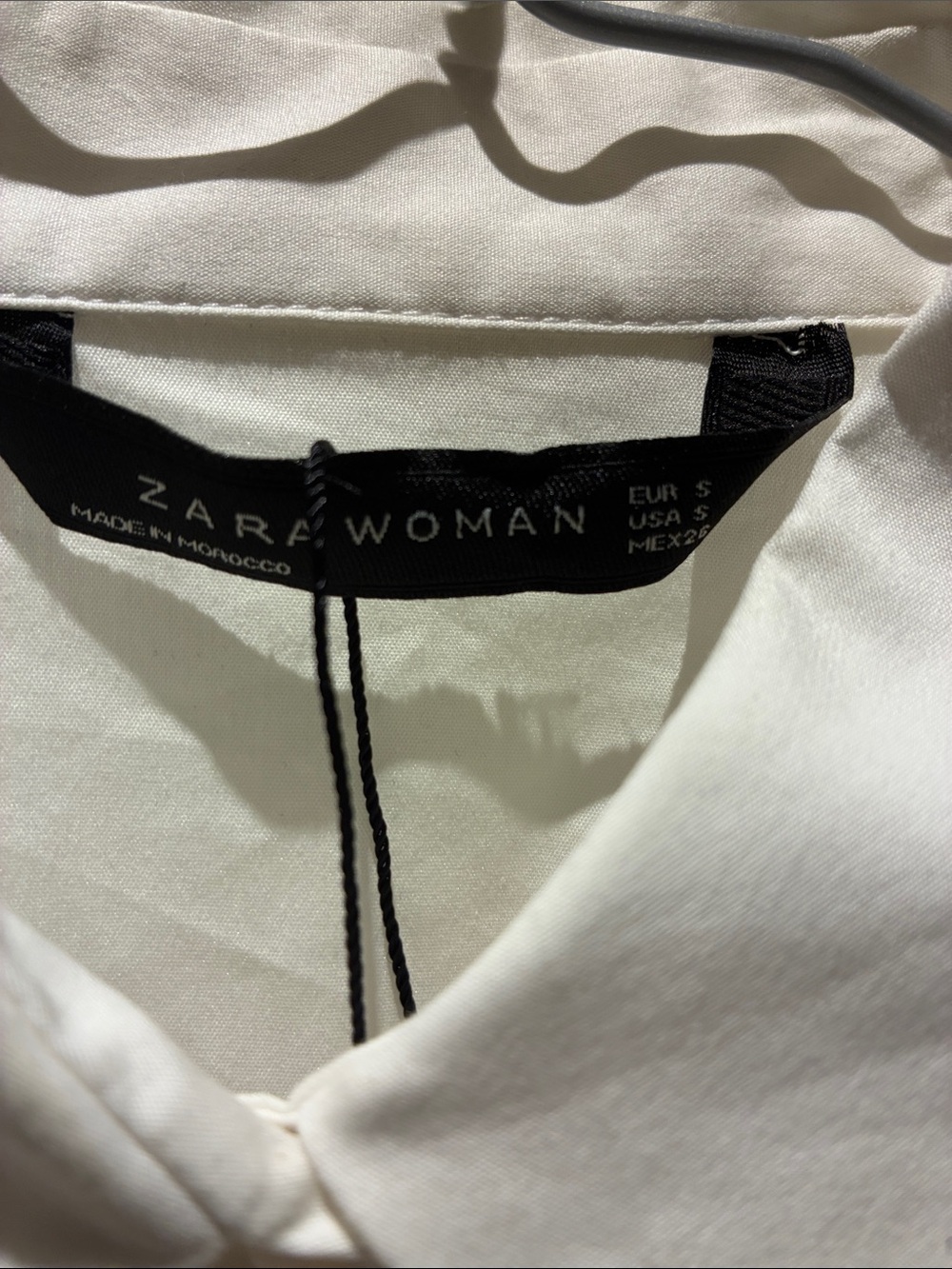 Zara Woman White Drawstring Waist Peplum Button Front Shirt Size S 👵MT - Picture 2 of 6